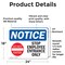 Signmission Stop Employee Entrance Only Sign, Vinyl Decal, 24in W x 18in L, 2PK OS-2PACK-NS-D-1824-L-18477 - alternate 6
